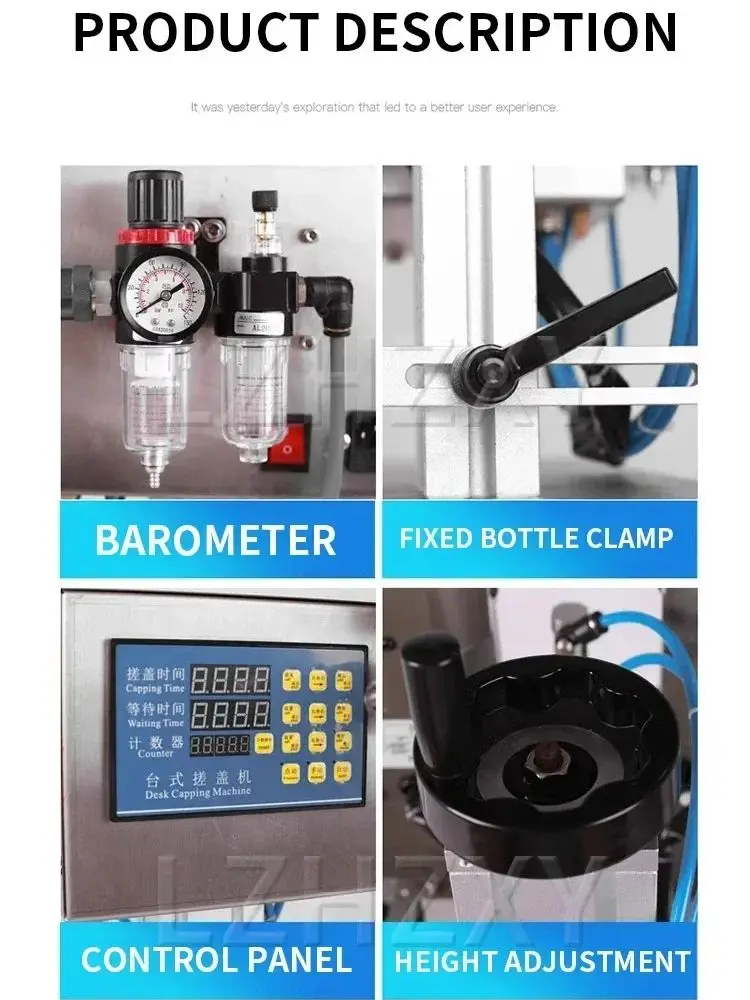 Desktop Automatic Bottle Capping Machine Trigge Cap Capper Twist Sealing Cap Locking Capper Screwing Machine 18-50MM/50-90MM