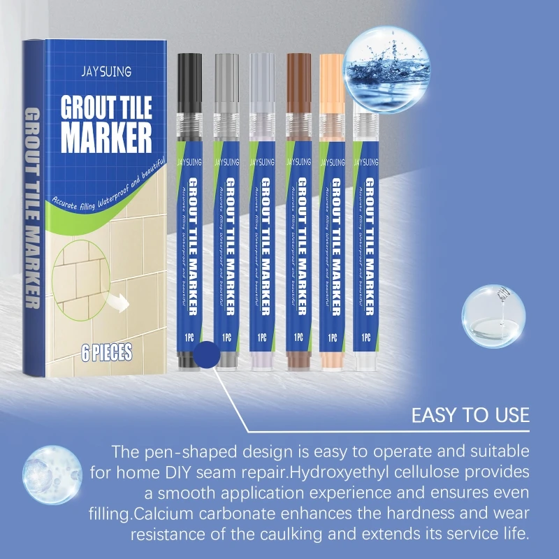 Wasserfeste Fliesenfarben-Markierungsstifte, Fugenstifte, Fugenrestaurierer-Marker, Reparaturstifte, Fugenstifte,
