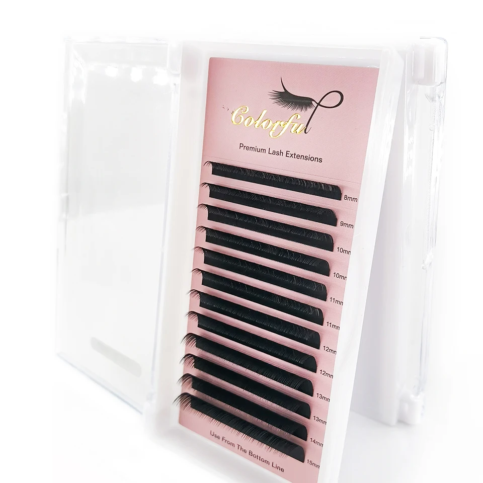 Colorful 25mm Long Individual Lashes Cashmere Classic Eyelash Extension Soft Matte Black Short False Mink Eyelash Extension Cils