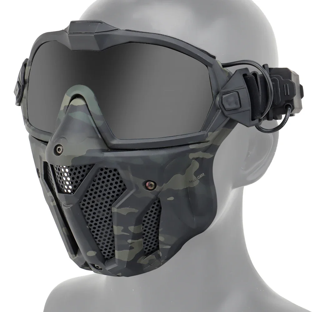 Tactical Mask Style Mask Tactical  Full Face Mask for Paintball with Aiti-Fog Goggles Eyes Nose Mouth Ear Protective Gear