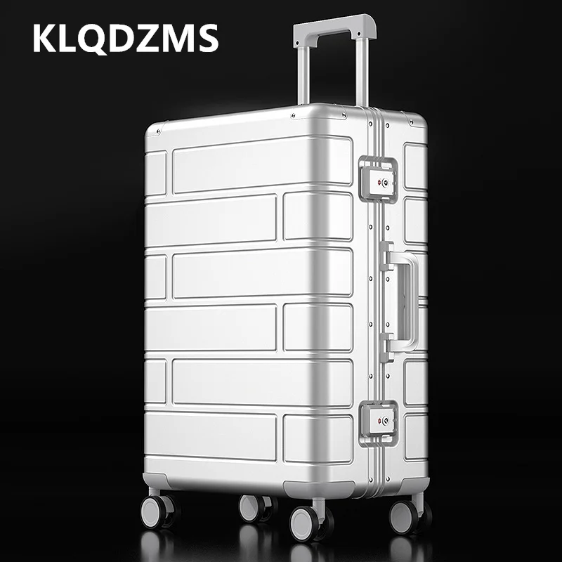 KLQDZMS Rollgepäck, komplett aus Aluminium, Magnesiumlegierung, Boardingbox, Business, 20 Zoll, 24 Zoll, 28 Zoll Trolley, Herren-Kabinenkoffer