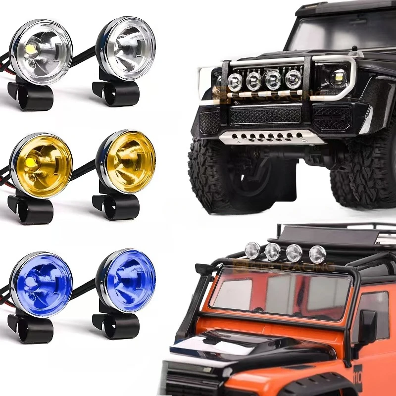 Simulazione LED Faro di ricerca fuoristrada 18mm Faretto rotondo retrò per 1/10 RC Crawler Car TRX4 SCX10 RC4WD Tank 300 TRX6 Parti