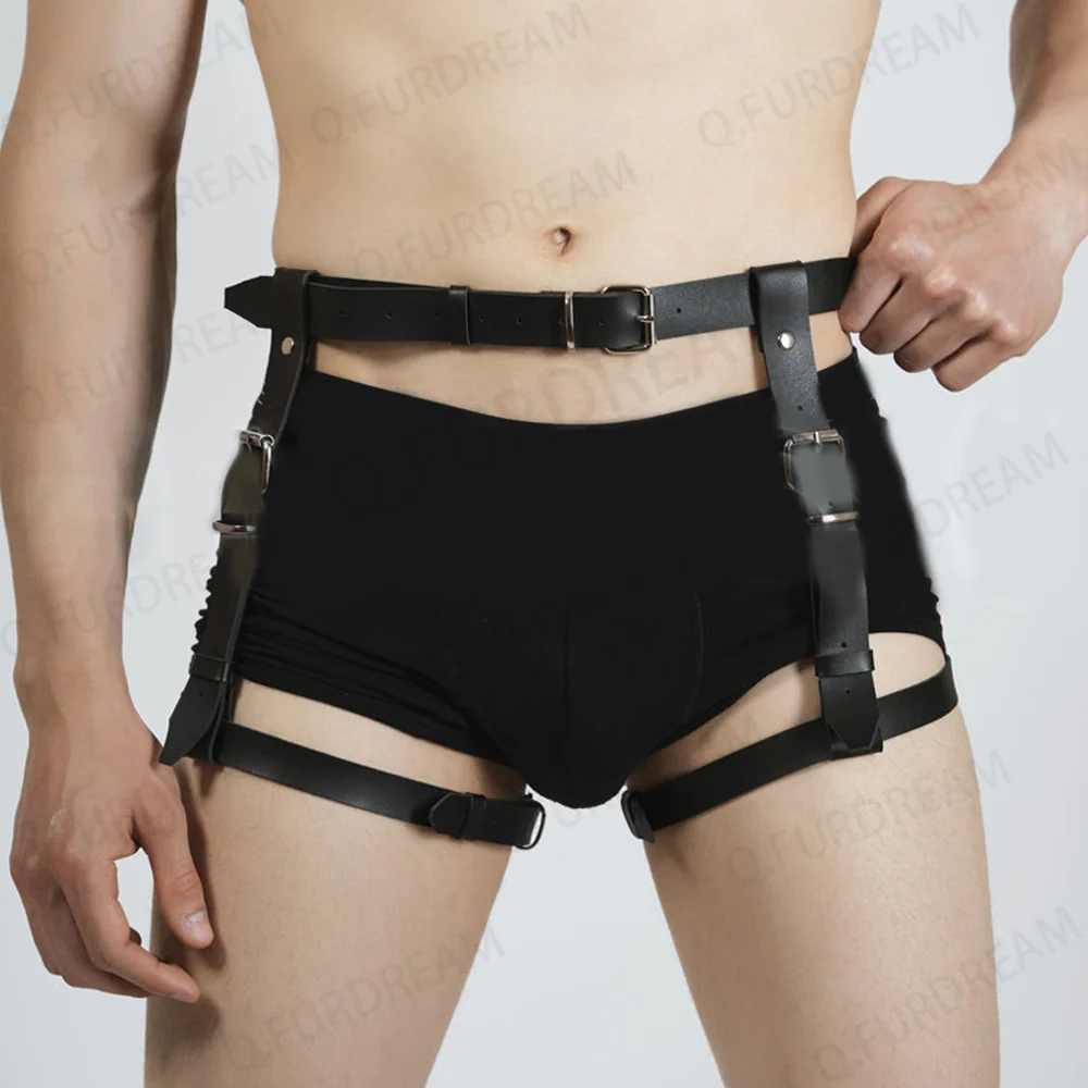 Sissy Men Leg Harness Straps Fetish Adjustable Thigh Bondage Harness Bdsm Gear for Male Gothic Punk Style Clubwear Lingerie Belt