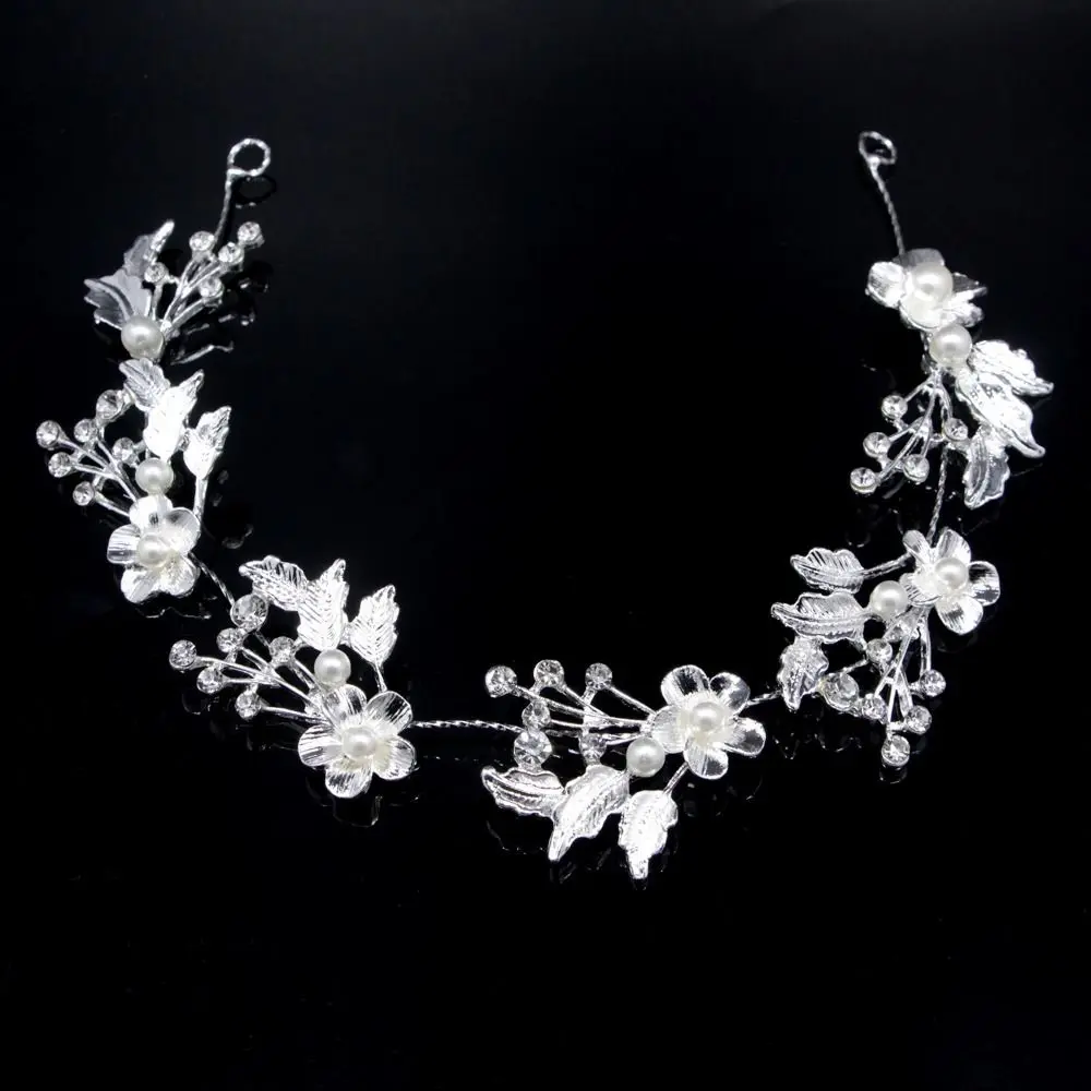 لامعة كريستال لؤلؤة الشعر الكرمة كريستال لؤلؤة الزفاف عقال مع دبوس الشعر الحلي أزياء الزفاف هيرباند