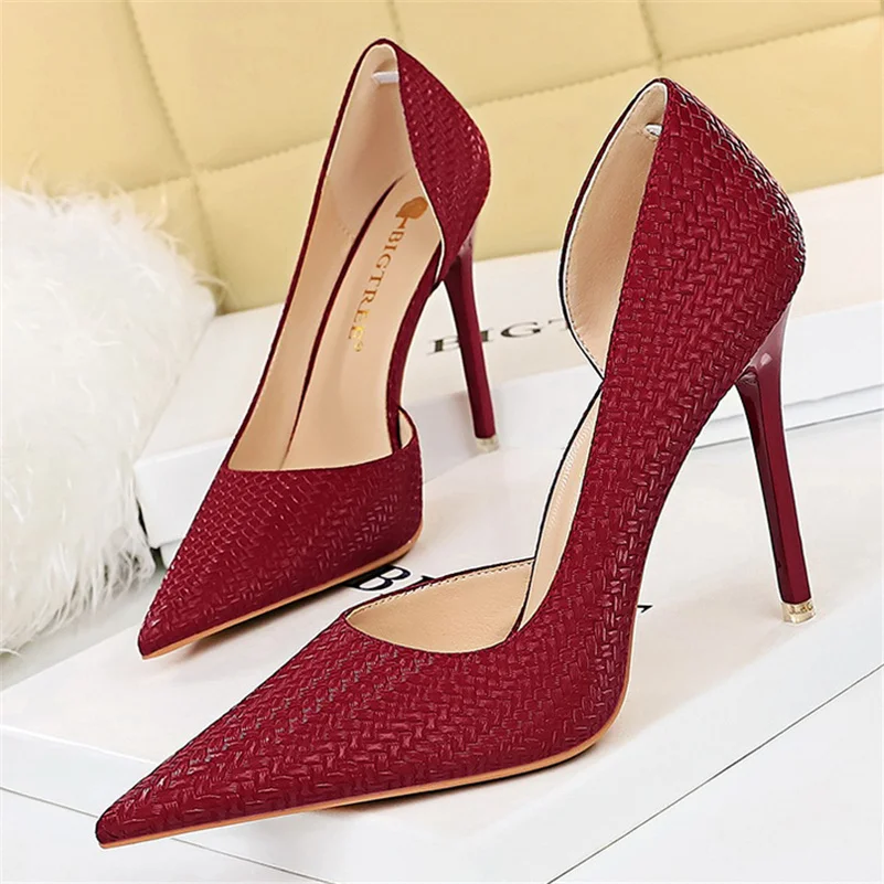 Women 10.5cm High Heels Elegant Pumps Lady Plus Size Green Serpentine Leather Wedding Stiletto Heels Fetish Nightclub Prom Shoes