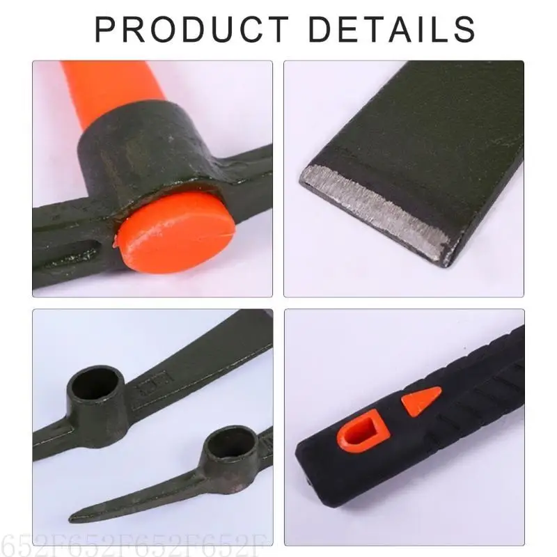 Poignée en Fiber de mattock de jardin polyvalente, pour creuser des tâches de pavage, plantation de Camping, aménagement paysager, élimination efficace du sol
