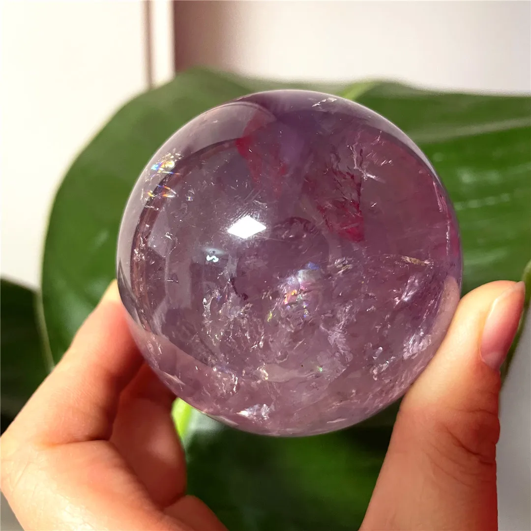 7cm 470g Beauty Purple Crystal Ball Amethyst Quartz Natural Sphere Indie Jewelry Healing Stone Feng Shui Decoration Living Room