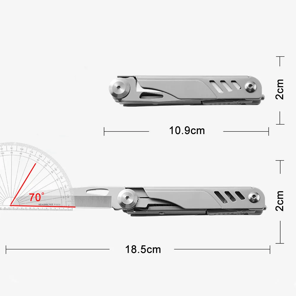 Multitool Pocket Knife,12-in-1 Multi tool Knife,Stainless Steel Multifunction Folding Knife for Camping Hiking Survival Fishing