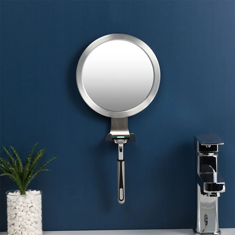 Lusterko prysznicowe przeciwmgielne z przyssawką, bez wiercenia, z haczykiem do golenia, podróżne lusterko prysznicowe przeciwmgielne