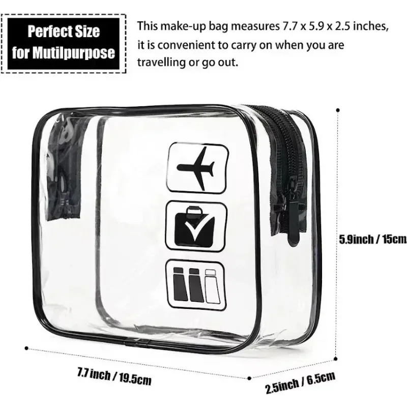 Organizadores de embalaje de viaje de PVC transparente para mujer, estuches, bolsa de viaje, cepillo de dientes, toalla, equipaje, bolsa de