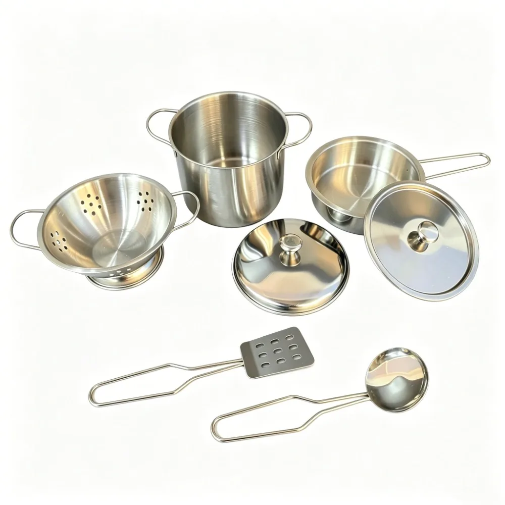 Mini Stainless Steel Kitchen Toy, Small Toy House Cooking Utensil Set, Children's Puzzle Kitchen Experience Toy