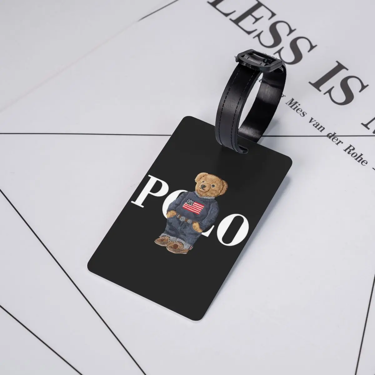 Custom Luxury Bear Luggage Tag Suitcase Baggage Privacy Cover ID Label