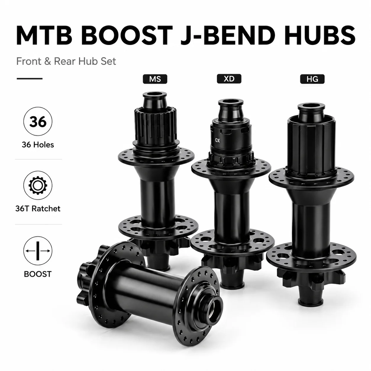 GOLDIX 36H Mountain Bike Hub 6-Bolt Disc Brake BOOST 36T Ratchet