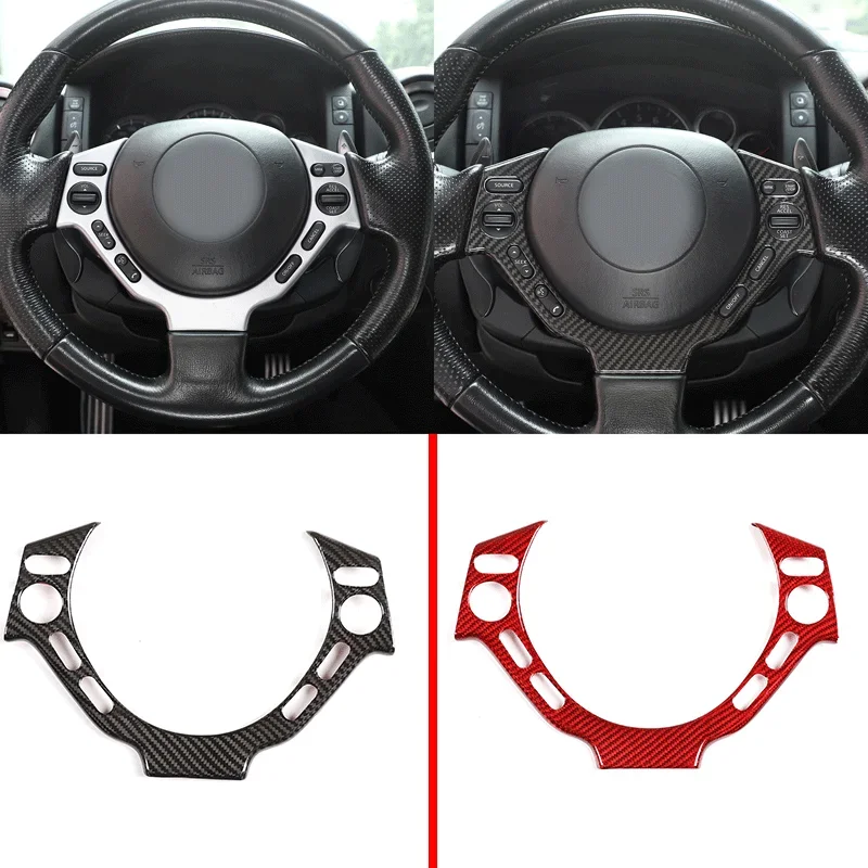 For 2008-2016 Nissan GTR R35 real carbon fiber steering wheel button frame decorative strip cover sticker interior accessories