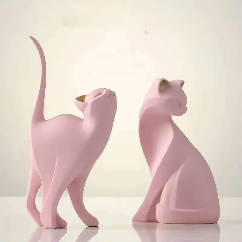 

Resin Couples Cat Statues For Decorations Animal Figurine European Creative Wedding Gift Decorative Home Decor Sculpture