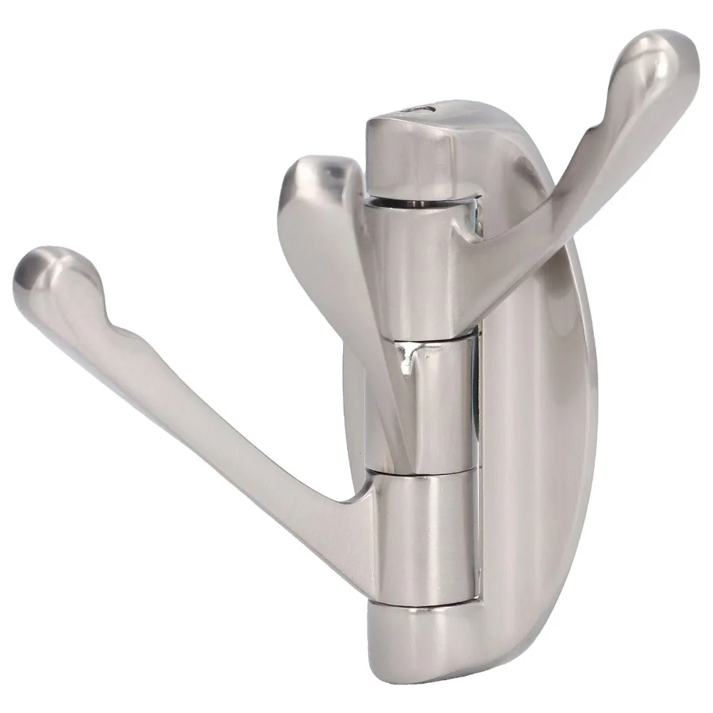Zinc Alloy Swivel Coat Hook Silver Rust Resistant Foldable Towel Hook Triple Arms Screw Mount Robe Hook Holder