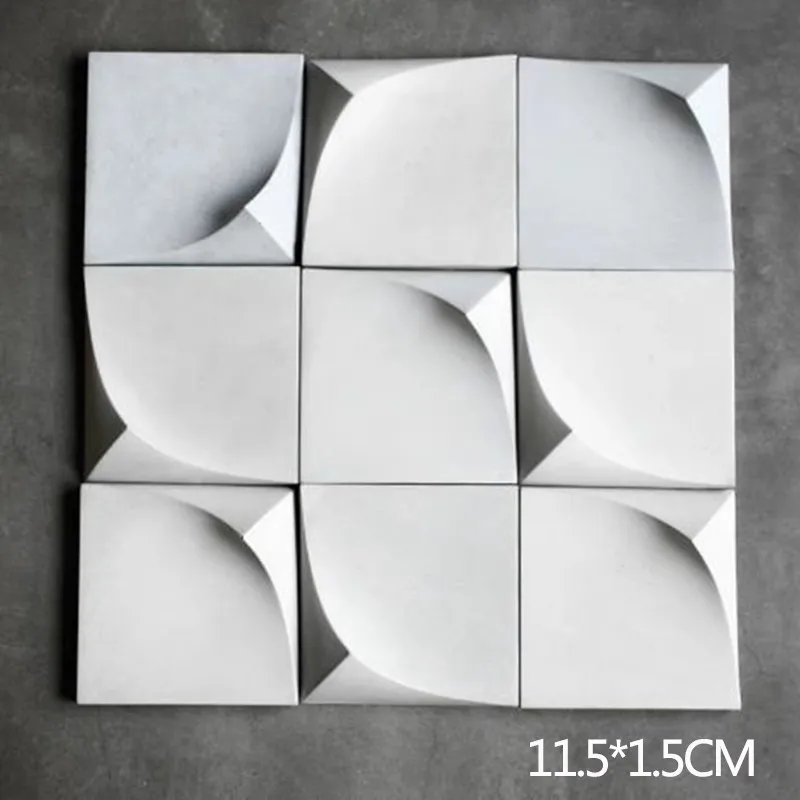 Nordic Style Cement Concrete Wall Mold, Silica Gel Mold, Simple Design, Square, Home Background