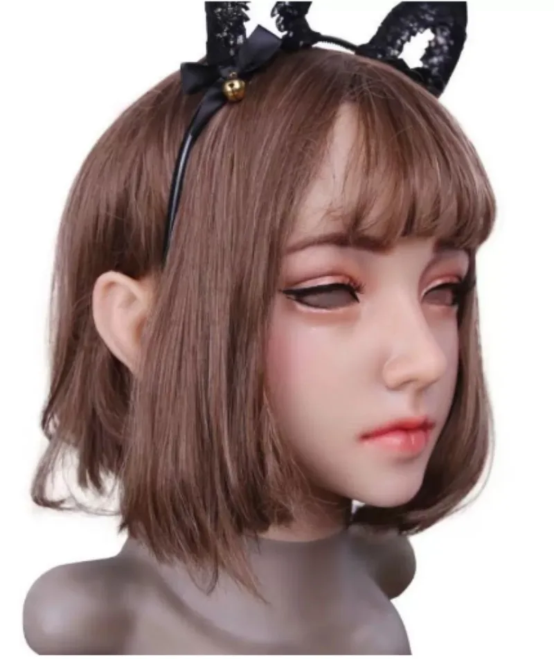 Realistic Full Head Silicone Female MTF Transgender Adult Cosplay Male to Female Kigurumi Face Cover for Unisex Drag Queen