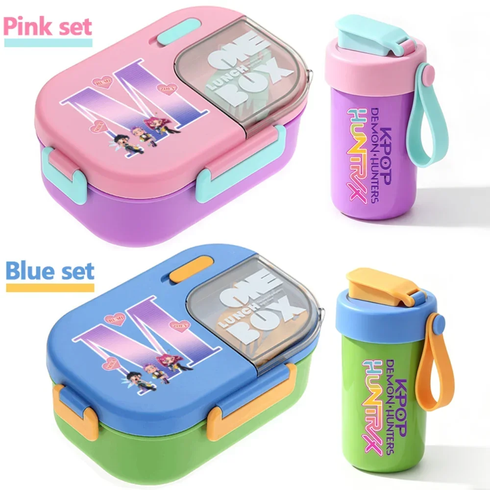 For KPOP Meal Box Water Cup Set Student  Vivid Colors Letter Lunch Bento Box Seasoning Box Tableware Water Bottle Hot Gifts - view 5