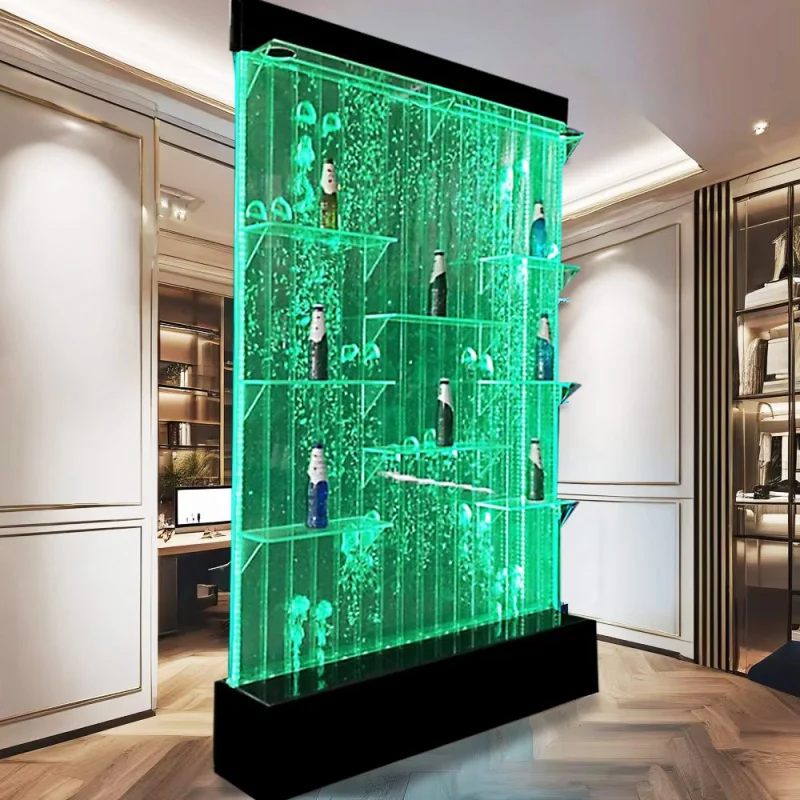 custom.Customized Modern Luxury Restaurant Fountain Acrylic LED Bubble Wall Panel Movable Screen & Room Divider