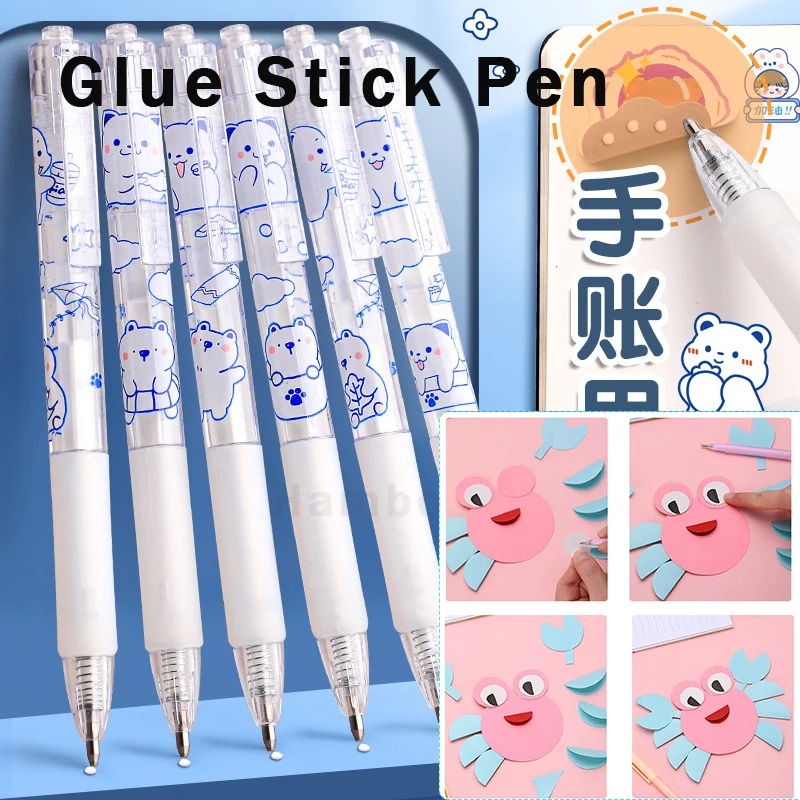 Solid Glue Stick Pen Shape Candy Color Quick-drying High Viscosity Students Stationery Adhesives Glue DIY Hand Work Scrapbooking