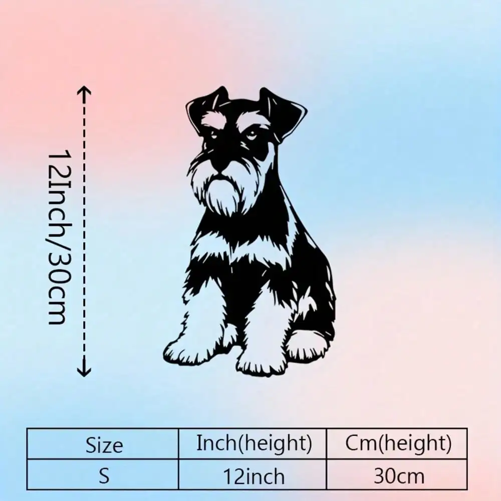 Brand 2D Flat Schnauzer Metal Wall Art,Laser‑Cut Modernist Pet Dog Silhouette Sculpture for Bedroom Patio Garden Indoor Outdoor