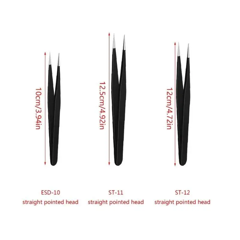 مجموعة ملاقط من الفولاذ المقاوم للصدأ عالية الجودة R9UF مع أدوات أساسية مضادة للكهرباء الساكنة لإصلاح الهاتف لصيانة الدوائر #6