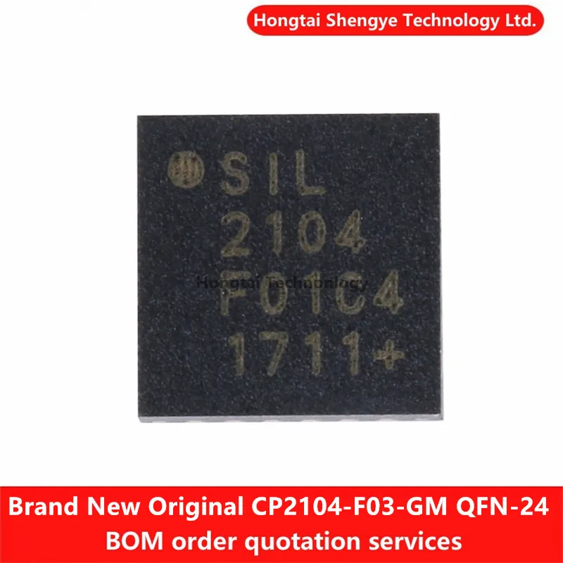 New Original SMT CP2104-F03-GM QFN-24 Bridge USB to UART IC Chip