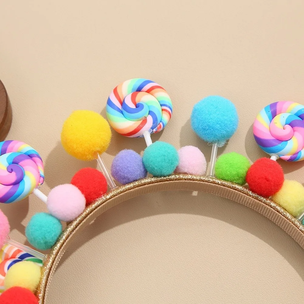 

Модная мультяшная повязка для волос в виде леденца, милый и интересный ободок для волос, аксессуар для прически