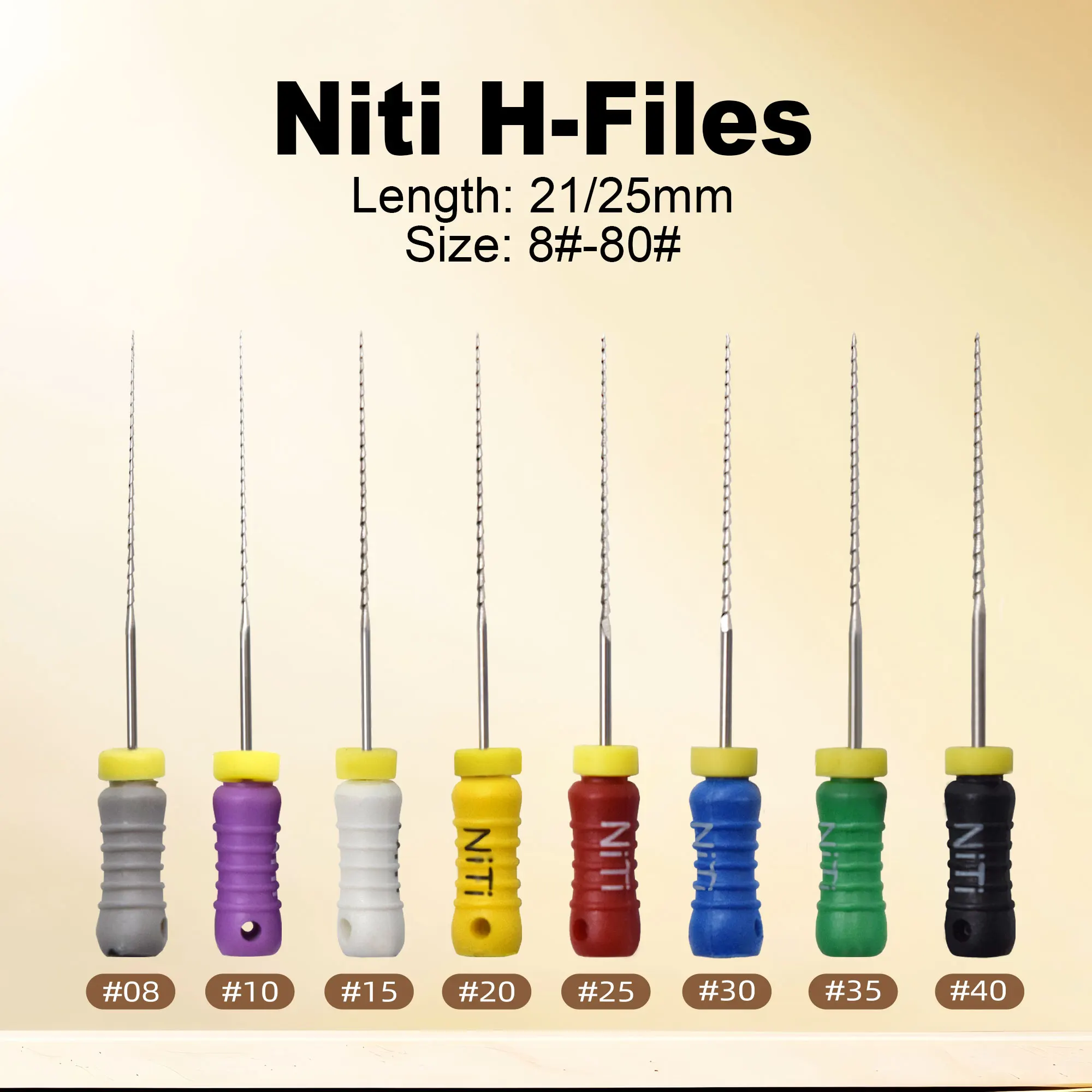 3 Boxes #15-40 #45-80 NiTi H Files Easy To Use Endo File High-density Thread Structure 21/25mm Nickel-titanium Dentistry Tools