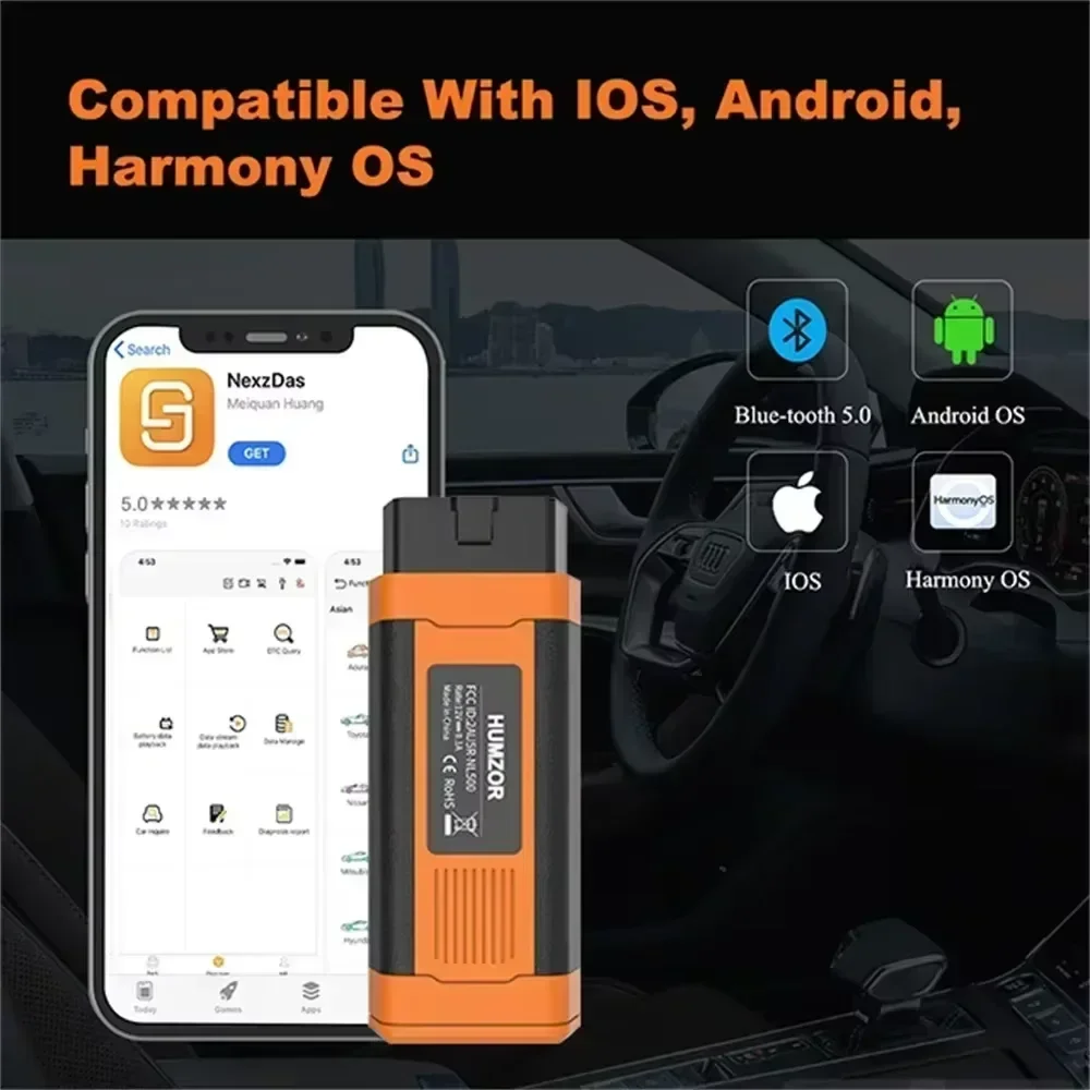 New Humzor S716 Diagnostic Scanner Obd2 Software Quickly Reading /Clearing Codes Diagnostic Tools Reset Service Pk Humzor Nl500