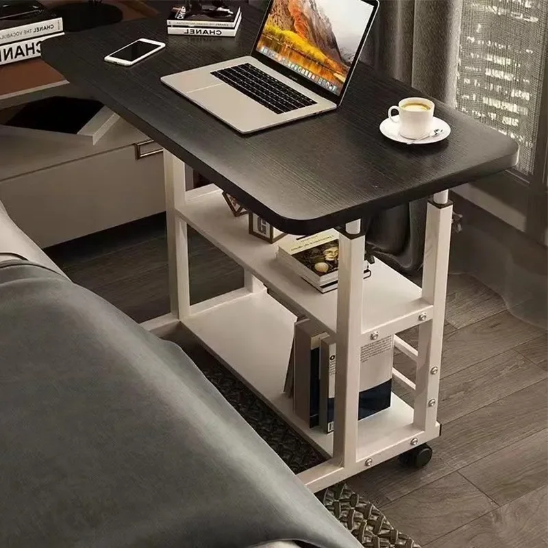 for Multi-layer Bookshelf Small Table Lifting Notebook Computer Desk with Universal Wheels Removable Bedside Table
