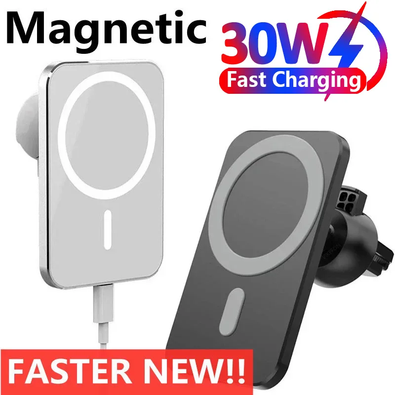 30W Magnetic Car Wireless Charger Air Vent Phone Holder for iphone 15 14 13 12 Mini Pro Max  Car Chargers Fast Charging Station