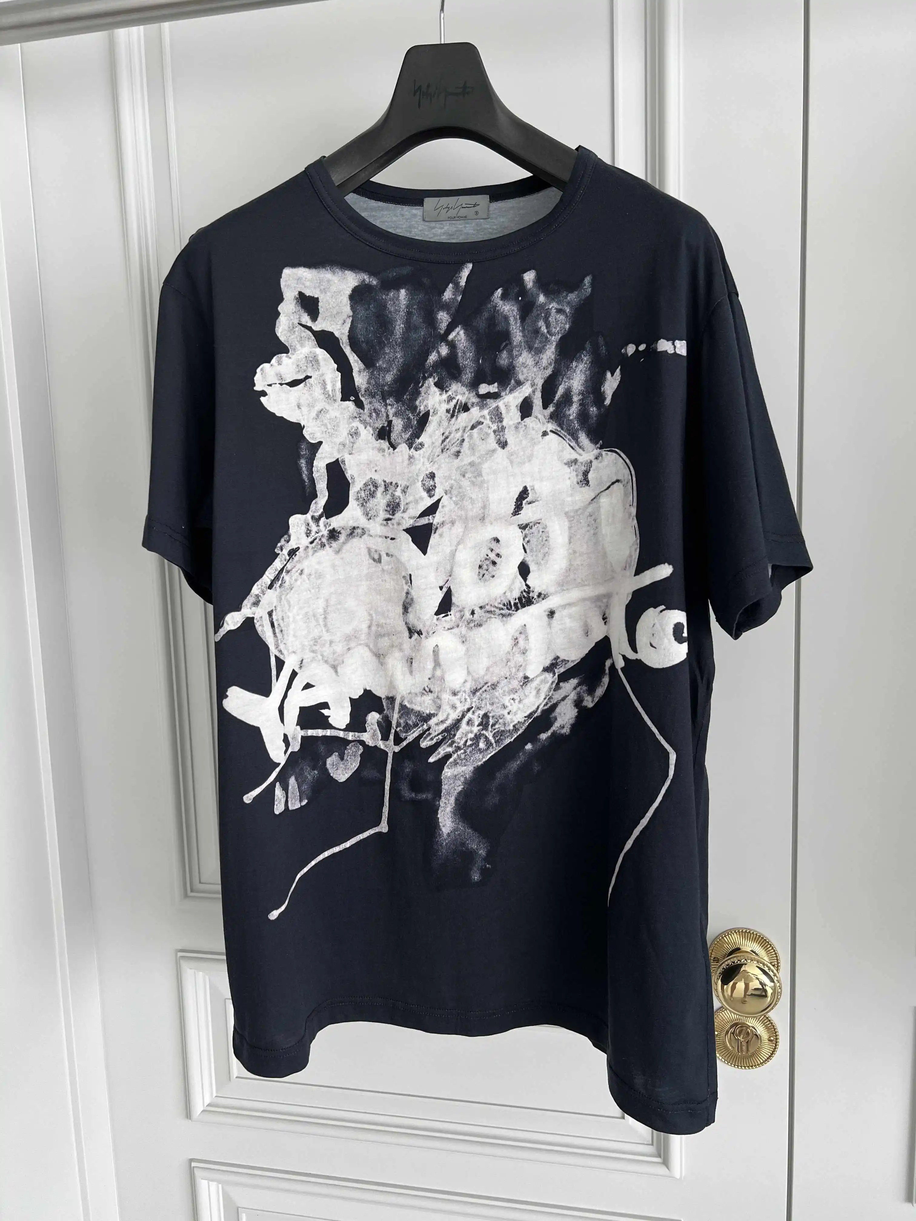 TOP-YAMAMOTO's original design of dark-themed pure cotton tie-dyed printed knitted sweaters for trendy streetwear