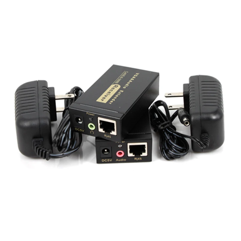 100m HD 1080P UTP VGA Extender RJ45 1x1 Splitter With 3.5mm Audio RJ45/Cat5e/6 Ethernet Cable For Projector HDTV PC S03