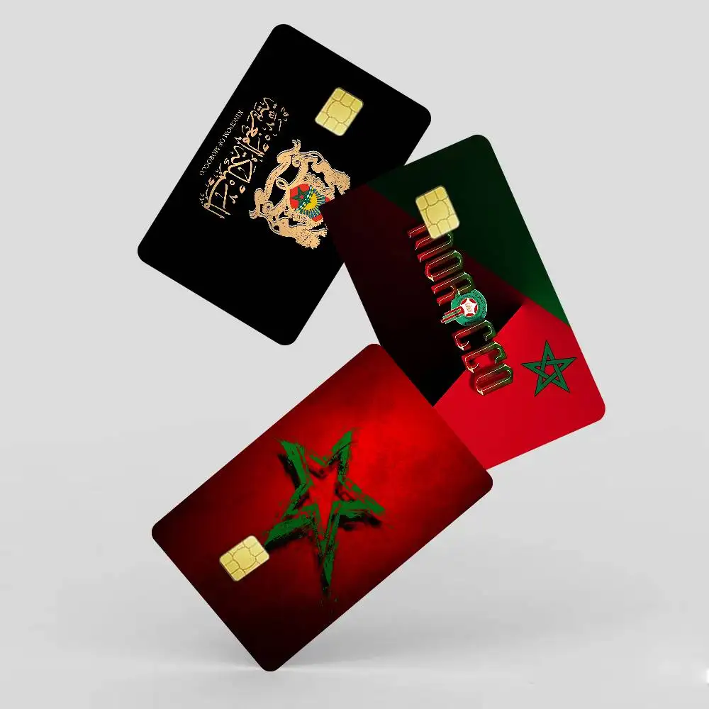 المغرب خريطة العلم 100٪ حار بيع أمين الائتمان الخصم البنك بطاقة حافلة بطاقة فيلم الجلد ملصق #5