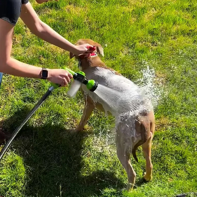 Boquilla pulverizadora de alta presión, pistola de ducha para perros, 3 modos ajustables, limpieza de mascotas, baño, espuma de agua, pulverizador de jabón, herramienta de limpieza para perros