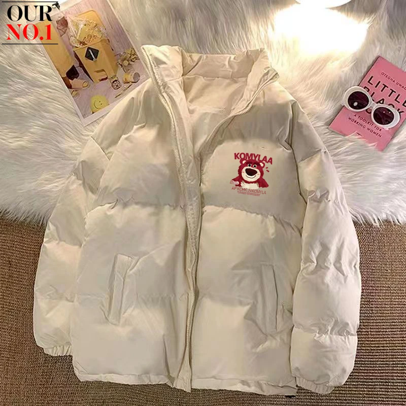 

Kawaii new Lotso cute printed cotton clothing Disney autumn and winter anime cartoon girl heart warm thickened bread clothing
