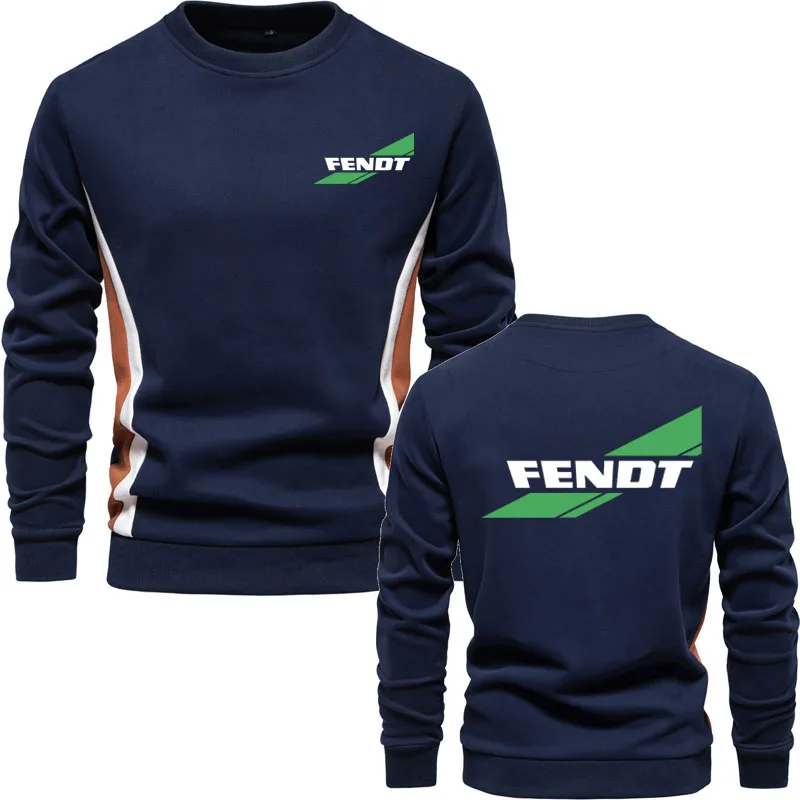 

Men's Long Sleeve Pullover Tractor fendt print Crew Neck hoodie Autumn Warm Streetwear Outdoor Jogger Casual Loose Sweatshirt