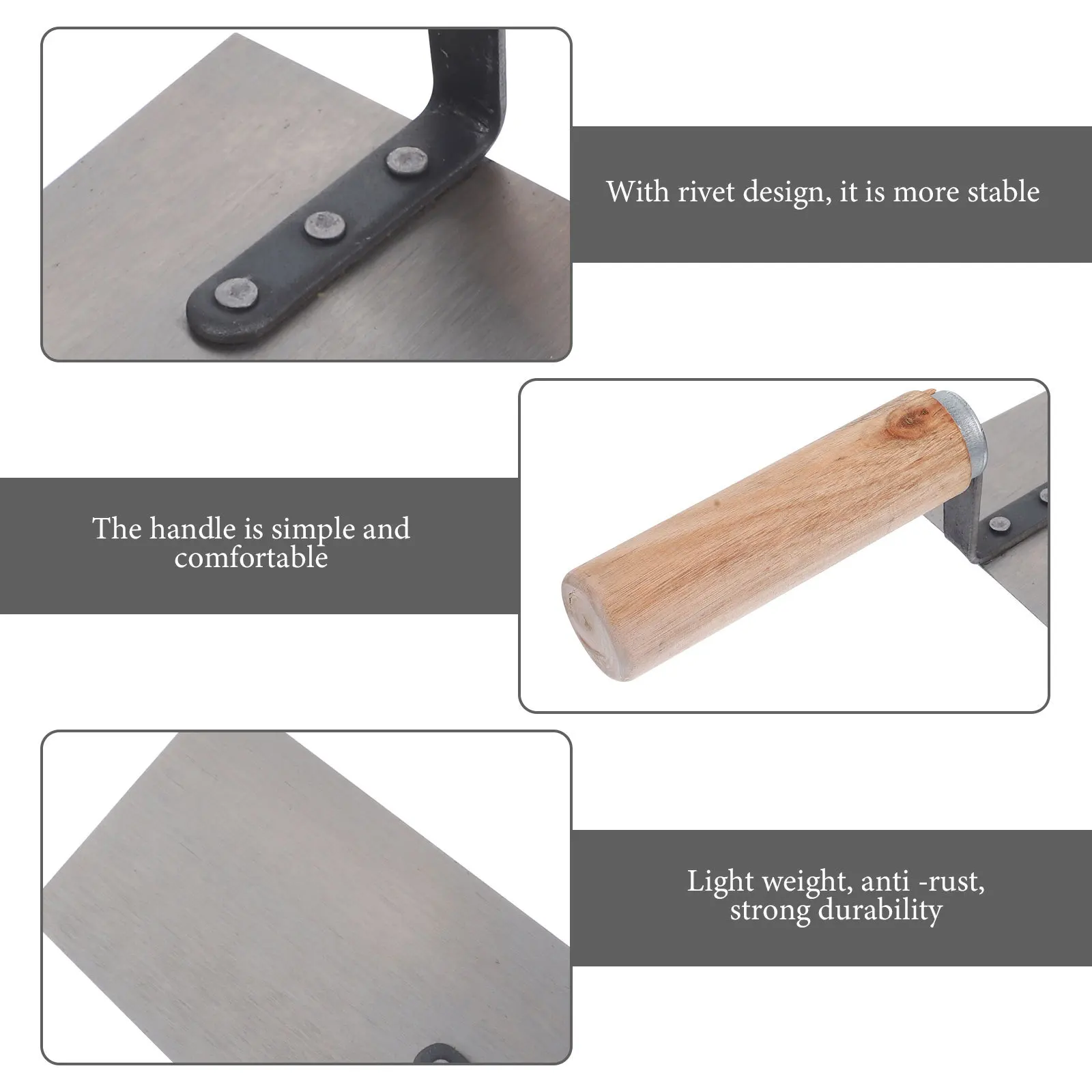 

4Pcs Masonry Trowel Set Durable Wooden Handle Rust Resistant Construction Spatulas Drywall Putty Scraper Plastering Trowels