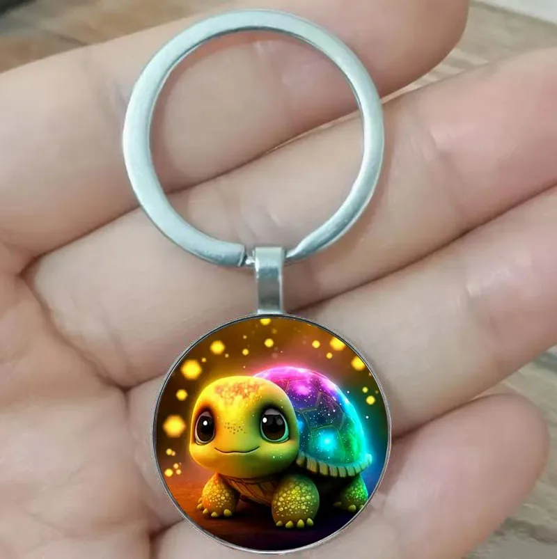 Милый-маленький-стильный-Круглый-креативный-брелок-с-животными