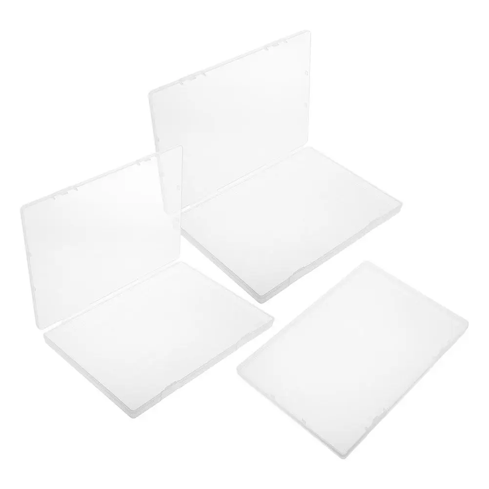 3Pcs Birth Certificate Holder Clear Plastic Storage Box Portable Document Organizer Important Papers File Case Paper Storage