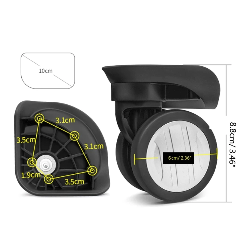 1 Pair Trolley Caster Replacement Heavy Duty Wheel for Luggage Box 360 Degree Swivel Roller Bearing Hardware Repairing Kit