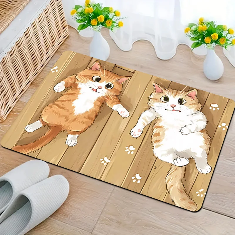 Rectangle Welcome Floor Rug 3D Leopard Wild Animal Pattern Non-Slip Door Mat Luxury Black Gold for Home Entrance Porch Decor