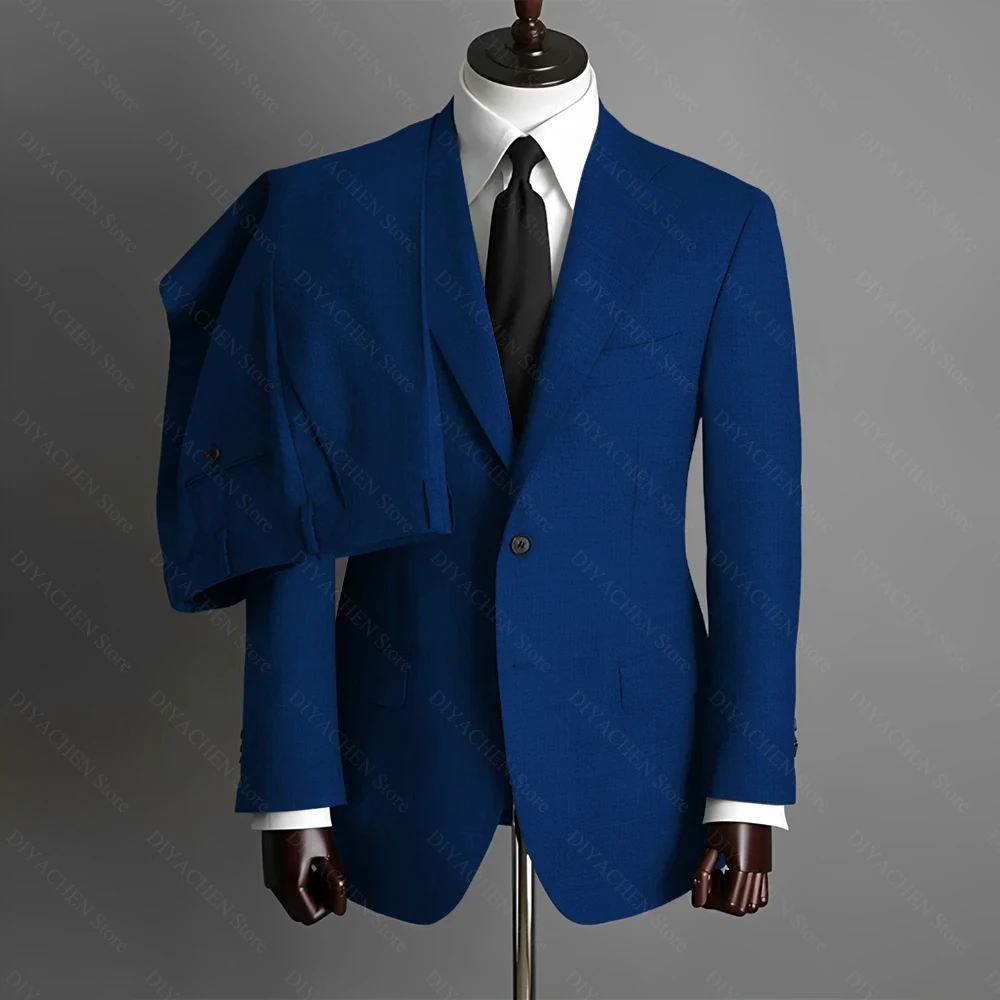 Fashion Gray Men Suits High-end Single Breasted Wedding Tuxedo Business Casual Office Male Suit Slim 2 Piece (Blazer+Pants)