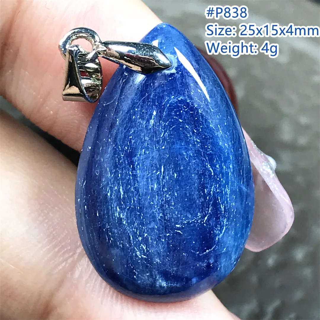 Natural Kyanite Crystal Pendant Jewelry For Women Lady Men Healing Luck Blue Stone Water Drop Beads Sliver Gemstone AAAAA