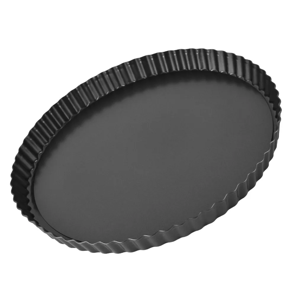 New 6/8/13 Inch Tart Pan Carbon Steel Non Stick Quiche Pan Fluted Edge Removable Loose Bottom Baking Pan Oven Cooking
