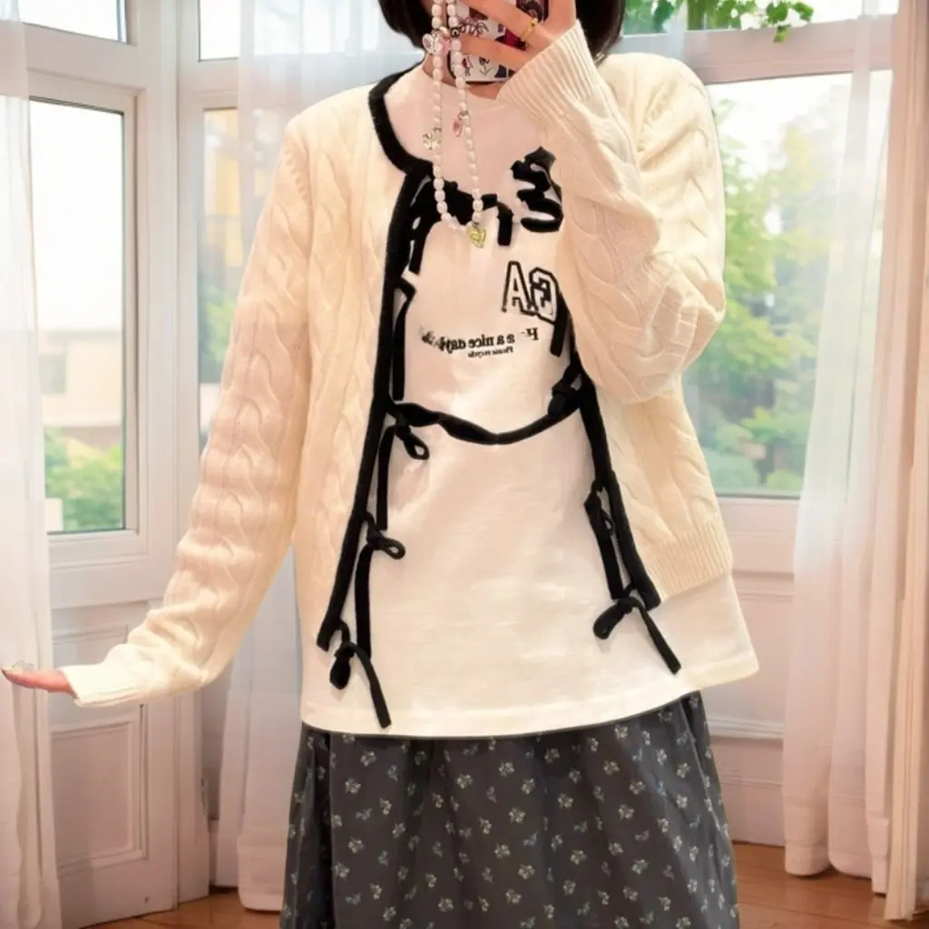 

Women's Early Spring Star GA Letter LOGO Embroidered Printed round Neck Loose Cotton Short-Sleeved T-shirt Casual Top