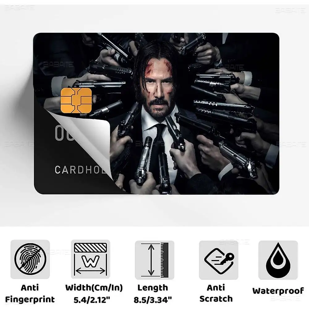 1pc Stiker Film Klasik J-john W-wick Movie 100% Laris Manis Kartu Kredit Debit Bank Kartu Bus Skin Film