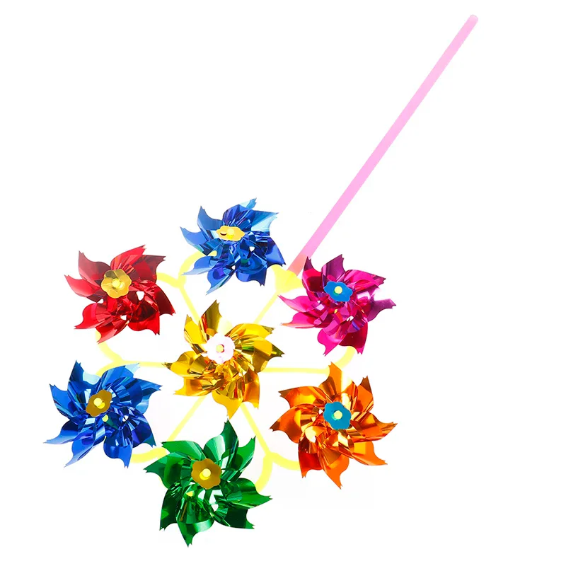 Colorful DIY Sequins Windmill Wind Spinner Home Garden Yard Decoration Kids Toy
